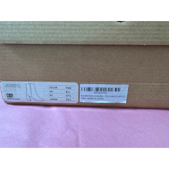 NIB JORYA Womens Fashion Ankle Boots Square Toe Suede Side Zipper Block Heel 6.5 - Picture 3 of 11